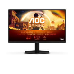 AOC monitor 25G42E, 24,5" FHD, IPS, 180Hz, 1ms, HDMI, DP, HDR10