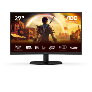 AOC monitor C27G42E, 27" FHD, VA, 180Hz, 1ms, zakrivljeni, 2xHDMI, DP, HDR10, zvučnici