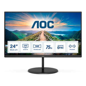 AOC monitor Q24V4EA, 23.8" 2K/QHD, IPS, 4ms, HDMI, DP, zvučnici