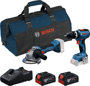 BOSCH Professional set - GSB 18V-65 + GWS 18V-8 + 2x GBA 4.0Ah + GAL 18V-40 + RAF TORBA
