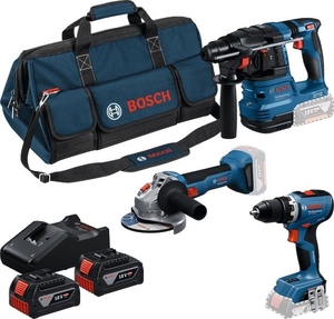BOSCH Professional set 18V (3 alata) - GSB + GWS + GBH + 3x GBA 5.0 Ah + GAL 12V/18V-80