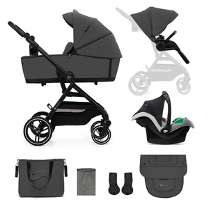 Kinderkraft dječja kolica Yoxi MINK PRO 3u1, Moonlight Grey