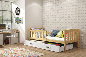 Drveni dječji krevet Kubus s ladicom - svijetlo drvo - 200x90 cm - Gratis  8cm madrac