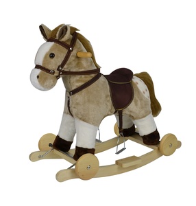 Bertonne konjić na ljuljanje s kotačima, bež