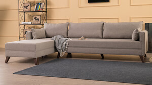 Kutna garnitura BELLA CORNER lijeva, krem, Bella Corner Sofa Left 1 - Cream