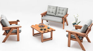 Vrtni trosjed, siva orah boja, Abant - Grey