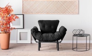 Fotelja, Crno, Nitta Single - Black