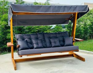 Vrtni trosjed za ljuljanje, prirodno antracit boja, Luna Deluxe 2600 - Anthracite