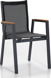 Set vrtnih stolica (6 komada), siva crna boja, Ottowa Bahçe Sandalye Seti