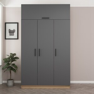 Garderoba, Minar 3 Kapak 2 Çekmece 255 - Anthracite, Dore