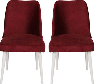 Set stolica (2 komada), Bordo crvena Bijela boja, Nova 782