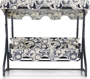 Vrtni trosjed za ljuljanje, crna krema boja, Ruta 3 Kişilik Bahçe Balkon Teras Salıncağı - 4