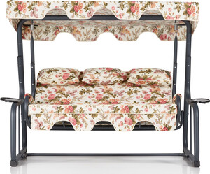 Vrtni trosjed za ljuljanje, višebojno boja, Vitis 3 Kişilik Salıncak Güllü