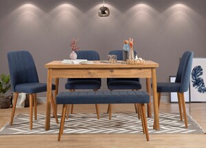 Set stolova i stolica (6 komada), Atlantski bor Mornarsko plava, Costa 1048 - 2 A