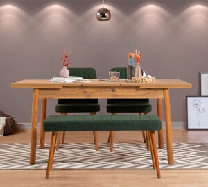 Set stolova i stolica (4 komada), Atlantski bor zelena, Santiago 1070 - 3 A