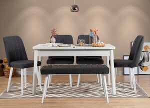 Set stolova i stolica (6 komada), Bijela boja Antracit, Santiago 1053 - 2 B