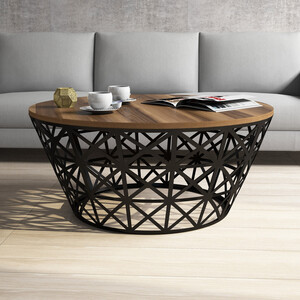 Stolić za kavu, Stil Metal Ferforje - Walnut