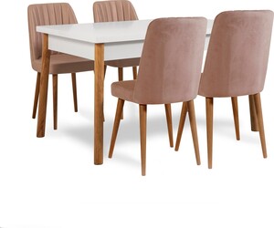 Set stolova i stolica (6 komada), Atlantski bor Bijela boja Kamen, Santiago 0900 - 2 AB