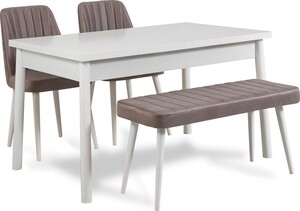Set stolova i stolica (4 komada), Bijela boja Sivo, Costa 0701 - 3 B