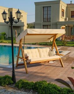 Vrtni trosjed za ljuljanje, prirodno bež boja, Lyon 2400