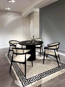 Blagovaonski stol i stolice (5 komada) MOON , crna boja, bijela boja