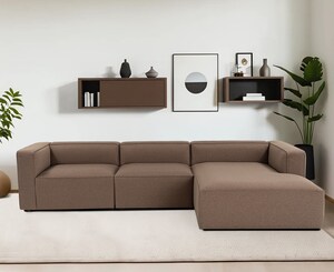 Kutna garnitura Mora XL (L1-O1-Chldesni) - smeđa