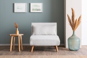 Naslonjač, Folde Single - Teddy Fabric - Cream