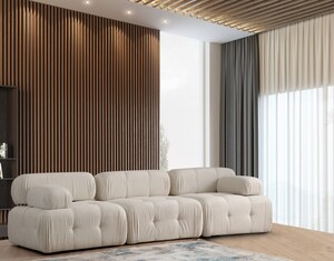 Trosjed Doblo 3 Seater ( L1-O1-1R) - Cream Bouclette