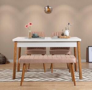 Set stolova i stolica (4 komada), Atlantski bor Bijela boja Kamen, Costa 0900 - 3 AB