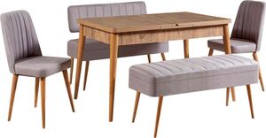 Set stola i stolica (5 komada), Vina 0701 - 4 - Atlantic, Grey