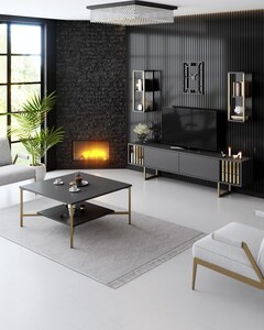 Stolić za kavu, Gold Line - Anthracite, Black