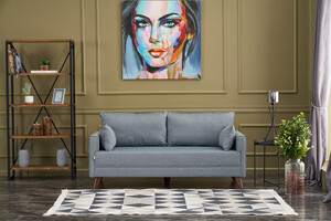 Dvosjed BELLA plavi, Bella Soft İkili Koltuk - Blue