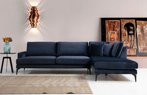 Kutna garnitura PAPIRA, mornarsko plava, desni kut, Papira Corner Right (L3+Chl) - Navy Blue