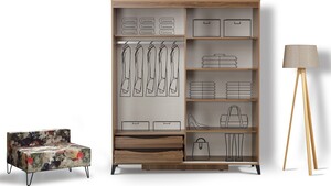 Garderoba, Pasific Home Fuga - 150 Ceviz Dolap