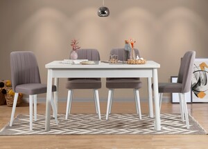 Set stolova i stolica (5 komada), Bijela boja Sivo, Costa 0701 - 1 B