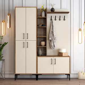 Ormar za predsoblje, Viyana DA - Walnut, Cream