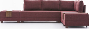 Kutna garnitura na razvlačenje BELLA SOFT, desna, tamno crvena, Fly Corner Sofa Bed Right - Claret Red