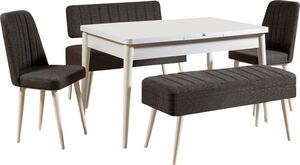 Set stola i stolica (5 komada), Vina 1053 - 4 - Anthracite, White