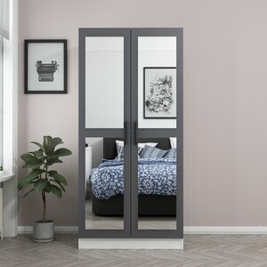 Garderoba, Kale Mirror Anthracite White - 190
