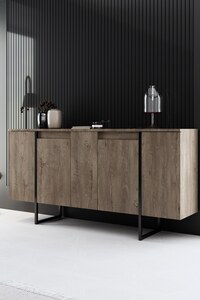 Komoda, Luxe - Walnut, Black