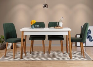 Set stolova i stolica (5 komada), Atlantski bor Bijela boja zelena, Costa 1070 - 1 AB