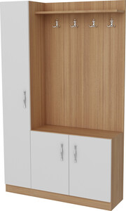 Stalak za hodnik, Naturel - Teak, White
