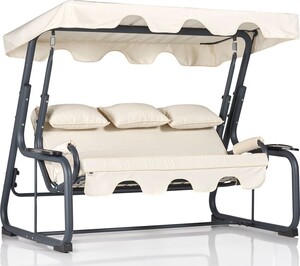 Vrtni trosjed za ljuljanje, višebojno boja, Vitis 3 Kişilik Salıncak  Krem