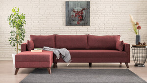 Kutna garnitura, Bordo crvena, Bella Corner Sofa Left 1 - Claret Red