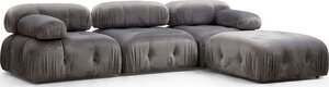 Kutna garnitura, Sivo, Bubble Corner ( L1-O1-1R -Puf) - Grey