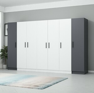 Ormar za odjeću KALE - 3081, antracit, bijela boja