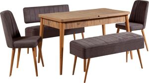 Set stola i stolica (5 komada), Vina 0701 - 4 - Anthracite, Atlantic