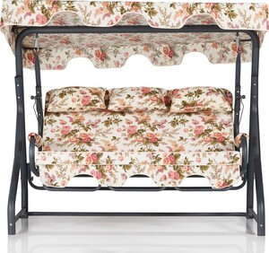 Vrtni trosjed za ljuljanje, višebojno boja, Salvia 3 Kişilik Salıncak Güllü