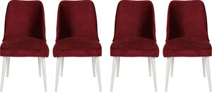 Set stolica (4 komada), Bordo crvena Bijela boja, Nova 782