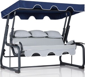 Vrtni trosjed za ljuljanje, višebojno boja, Vitis 3 Kişilik Salıncak Mavi